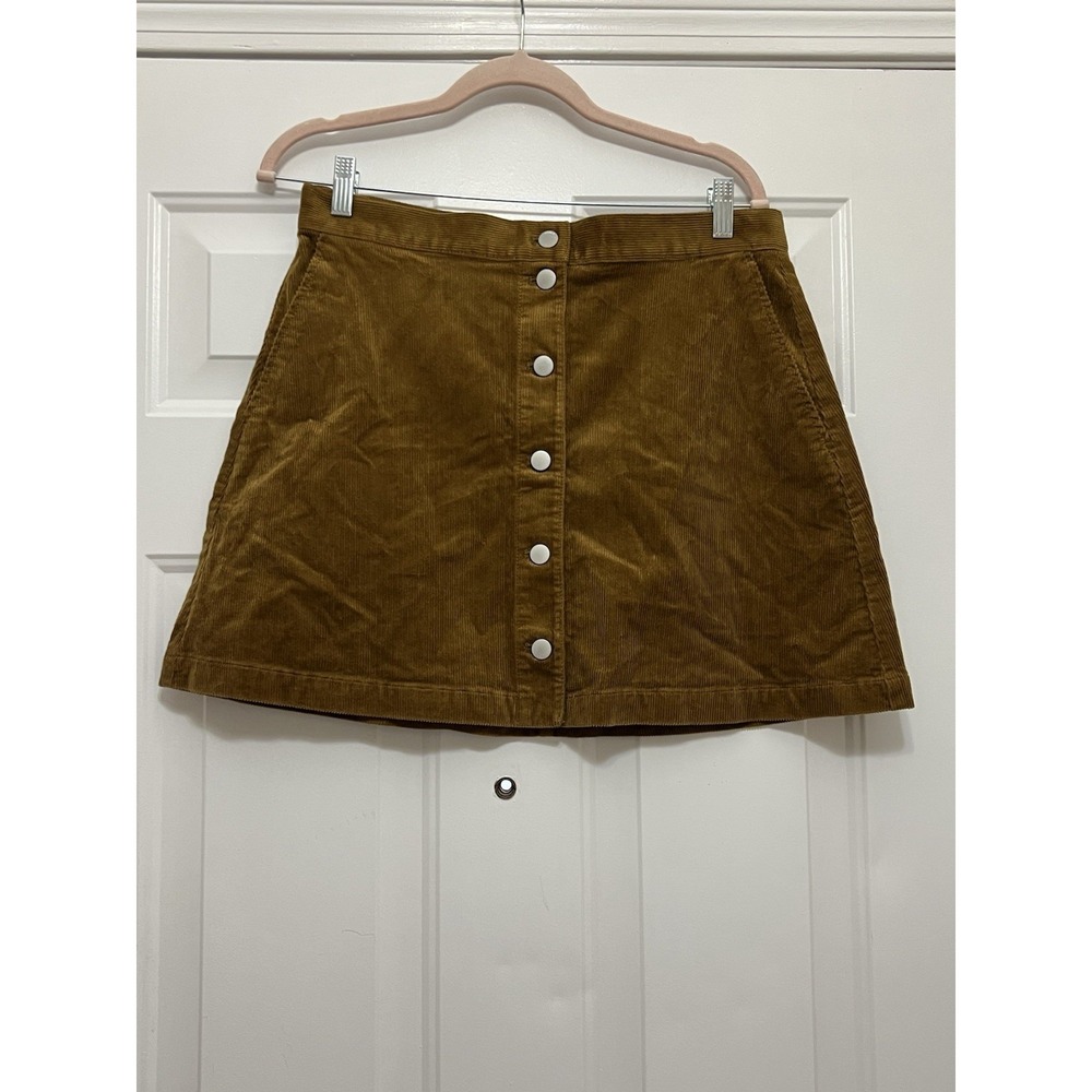 Uniqlo Size 10 Brown Rust Mini Corduroy Skirt Casual Office Wear Academia Anime